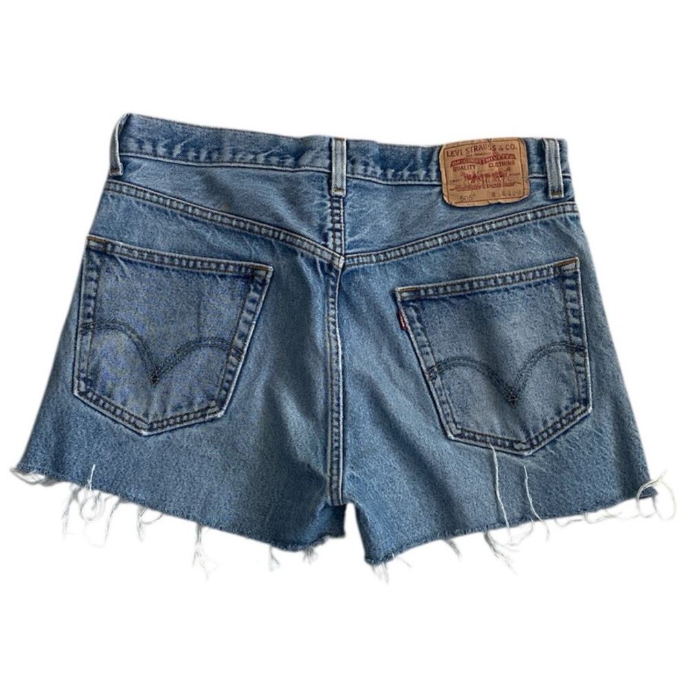 Levi 505 Denim Shorts Women Size 34 Waist Cutoff Retro Coastal Cowgirl Boho